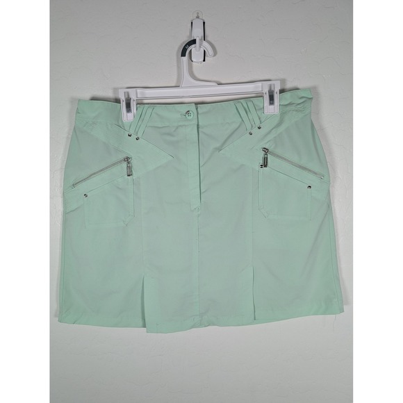 Jamie Sadock Skort Womens 14 Green Stretch Golf Skirt Zip Pockets Activewear - Picture 1 of 16